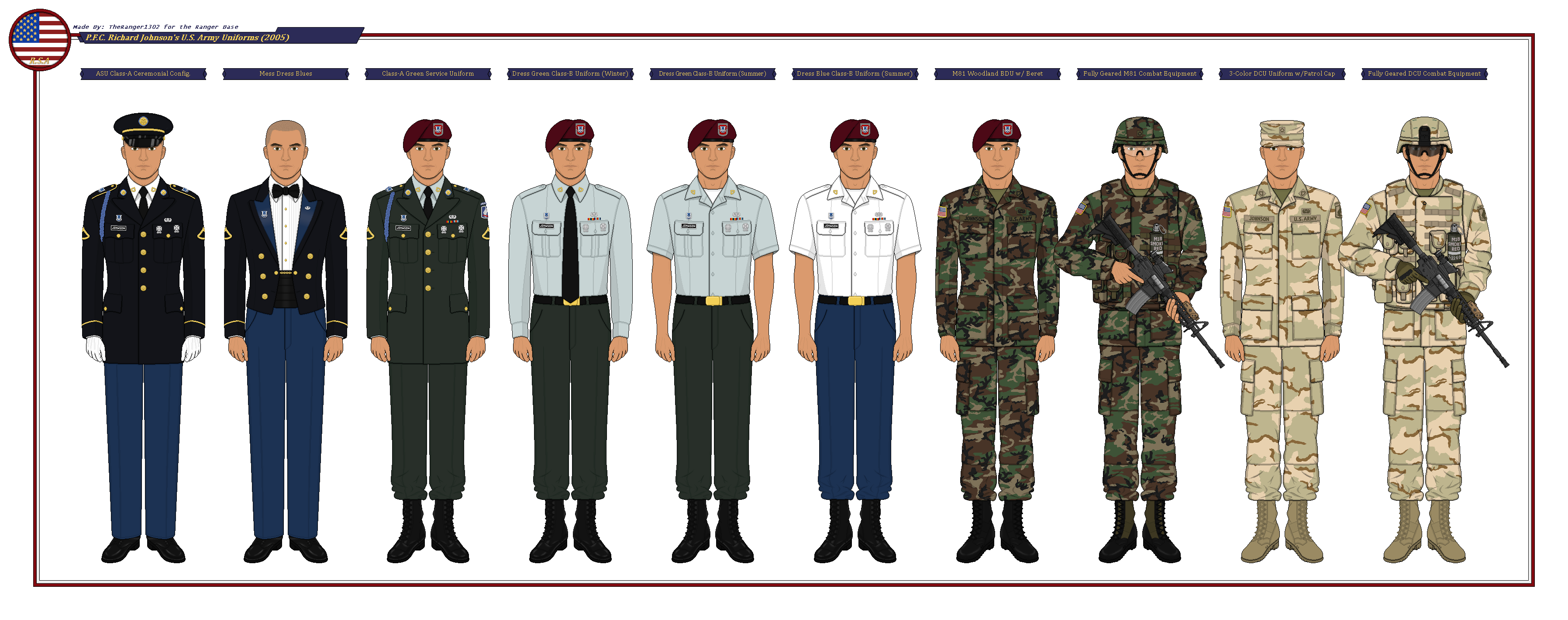 Richard'S U.S. Army Uniforms (Pfc) By Theranger1302 On Deviantart
