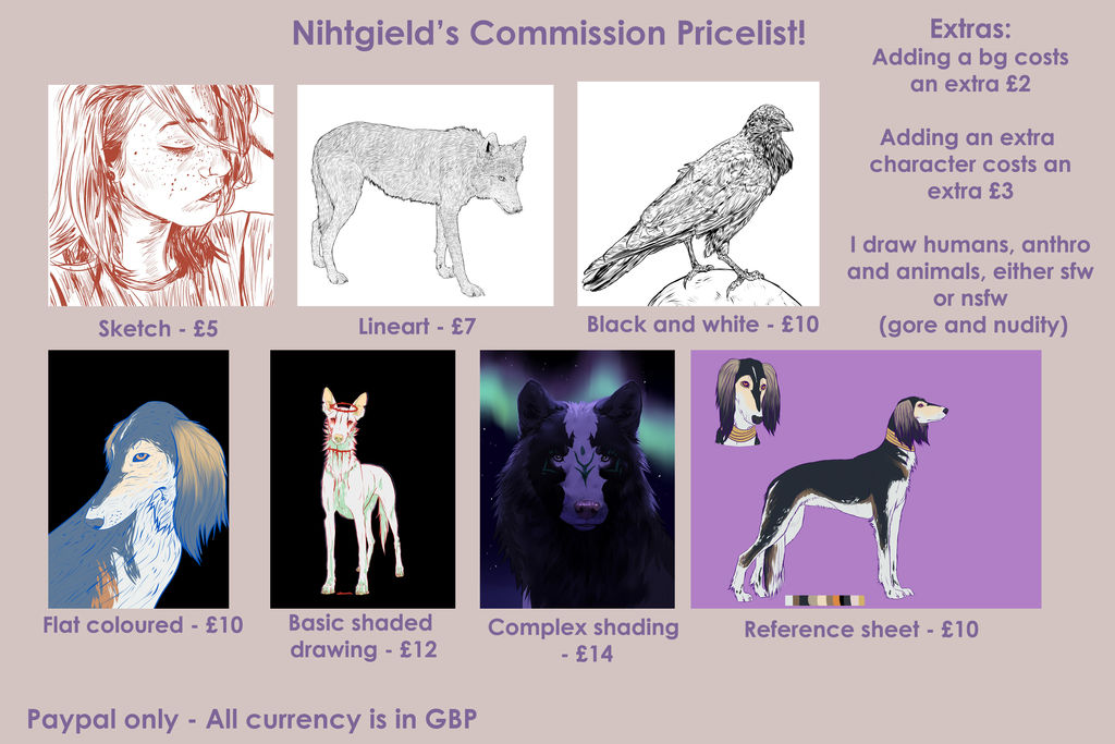 Commission Pricelist! by nihtgield