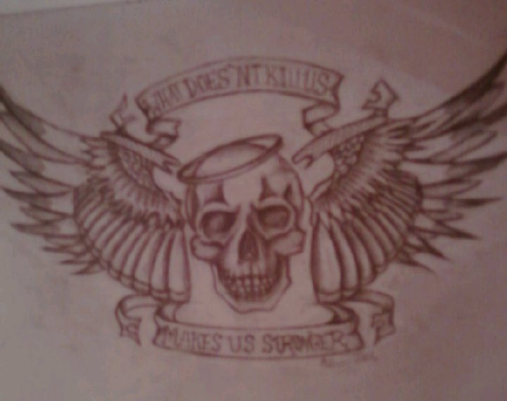 Skull+halo+wings Tattoo design by DMVCustomDesign on DeviantArt