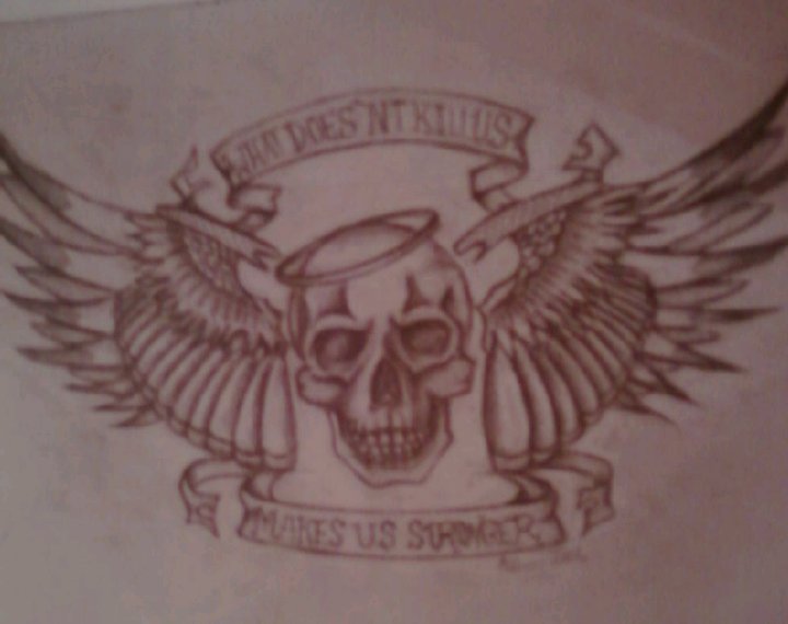 Skull+halo+wings Tattoo design by DMVCustomDesign on DeviantArt Skull+halo+wings Tattoo design by DMVCustomDesign on DeviantArt