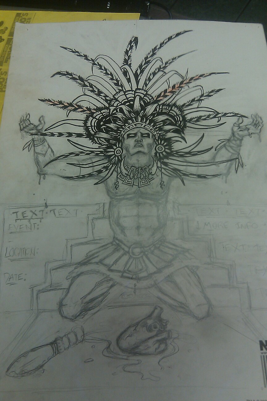 Mayan Sacrifice 2012- beginning stage-sketch