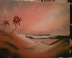 Oil painting- 'Beach sunset'