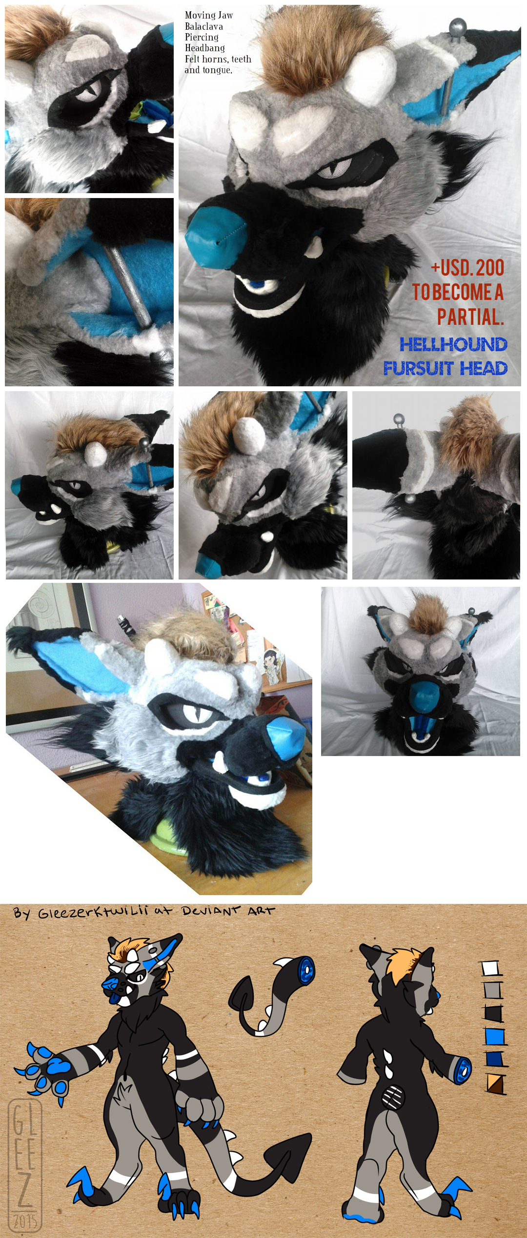 [SOLD!!] HELLHOUND FURSUIT HEAD AUCTION + charact