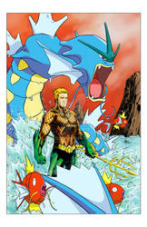 Aquaman with Gyarados and Magikarp