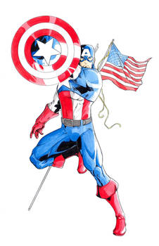 Watercolor Captain America