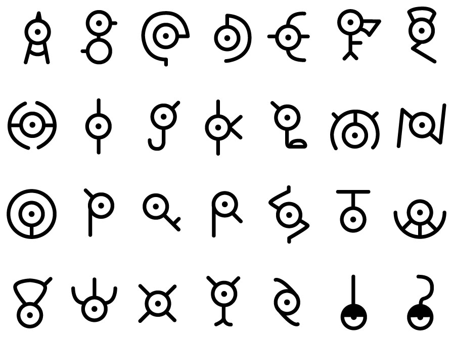 Unown Alphabet by Dsitt7 on DeviantArt