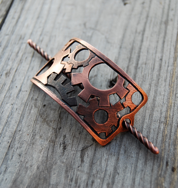 Copper Gears Barrette