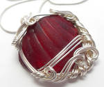 Ruby Red Maine Sea Glass Necklace by sojourncuriosities