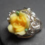 Gilded Posy Yellow Rose Ring