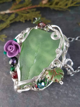 Faerie Garden Seafoam Sea Glass Necklace