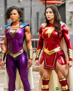 Shazam 2 Meagan Good and Grace Fulton enhanced