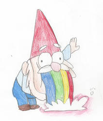 Just a gnome puking rainbows, totally casual