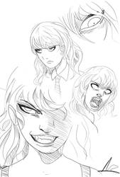 Anna facial expression sketches