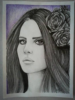 Lana Del Rey pencil portrait