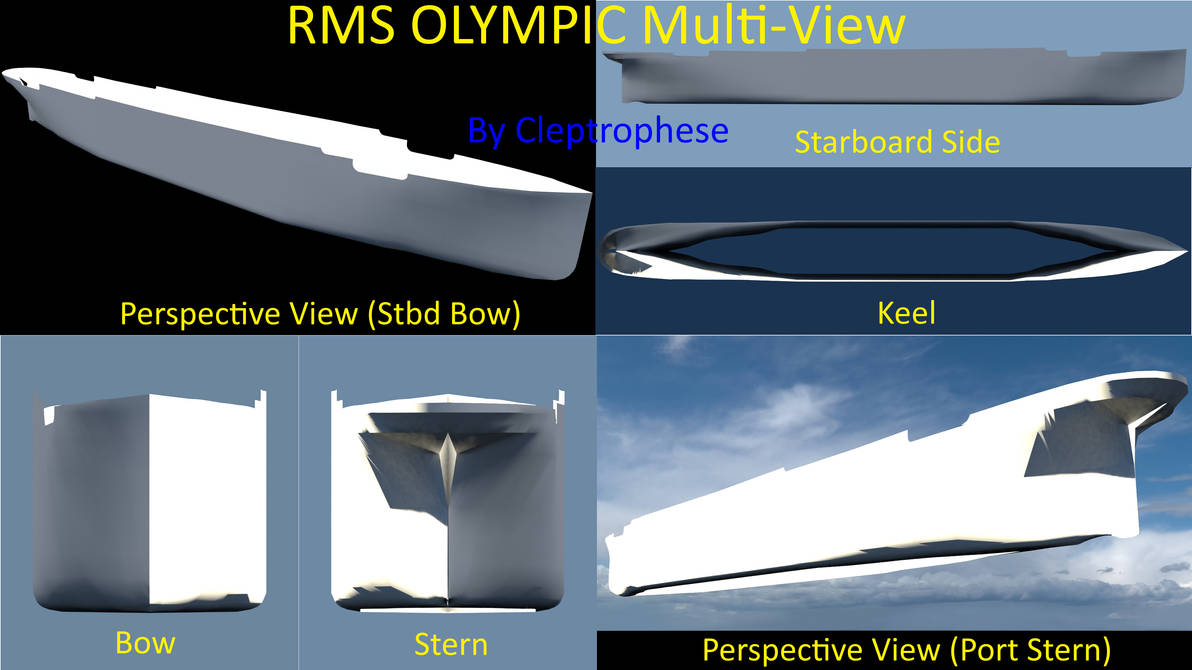 One Hull RMS Olympic Hull Multi-View (Orthographics) by Cleptrophese on DeviantArt