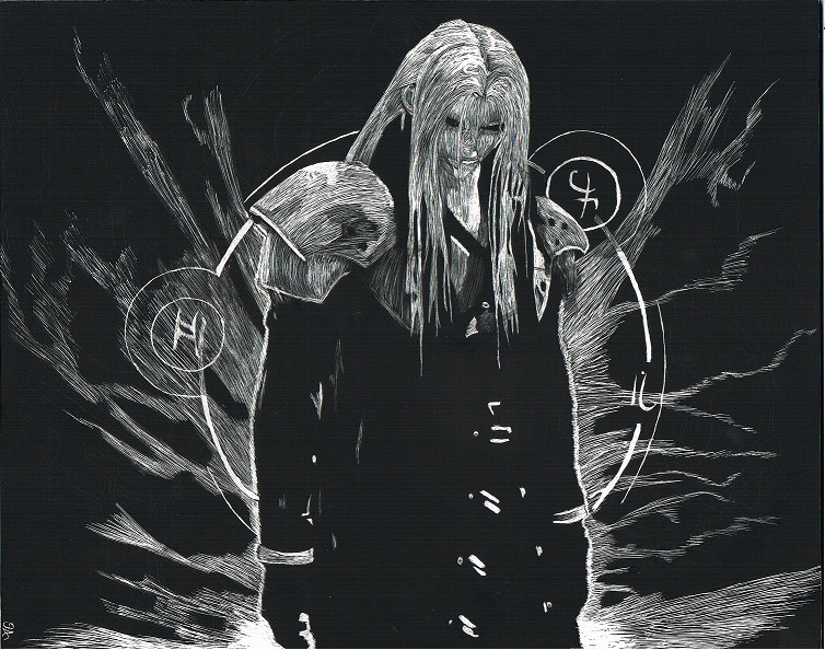 Sephiroth Scratchboard