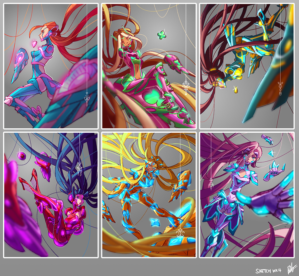 Winx Transformations Techma October Sketches: Wk 4_Winx Magi-Tech Forms by Purple-Plyers on DeviantArt