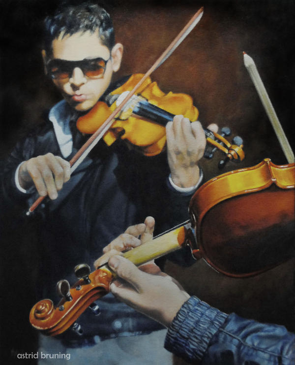 Romancing the Strings - Oil Painting