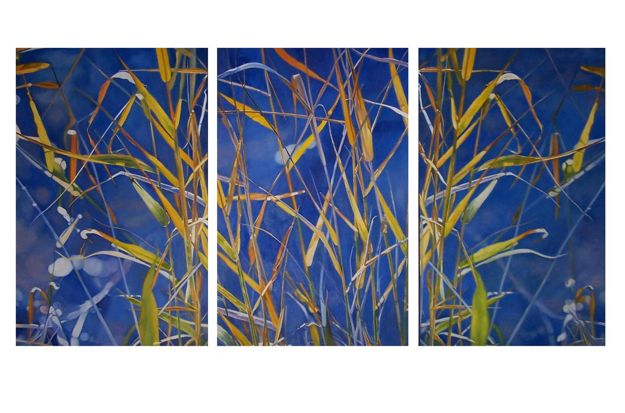 Water Weeds -Triptych - OIL PAINTING by AstridBruning