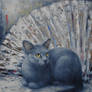 CAT FAN - Oil Painting