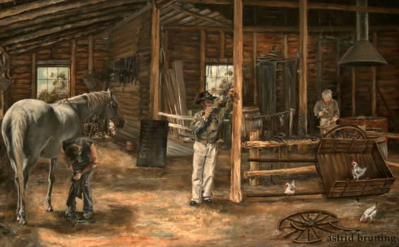 The Blacksmith Shop - OIL PAINTING