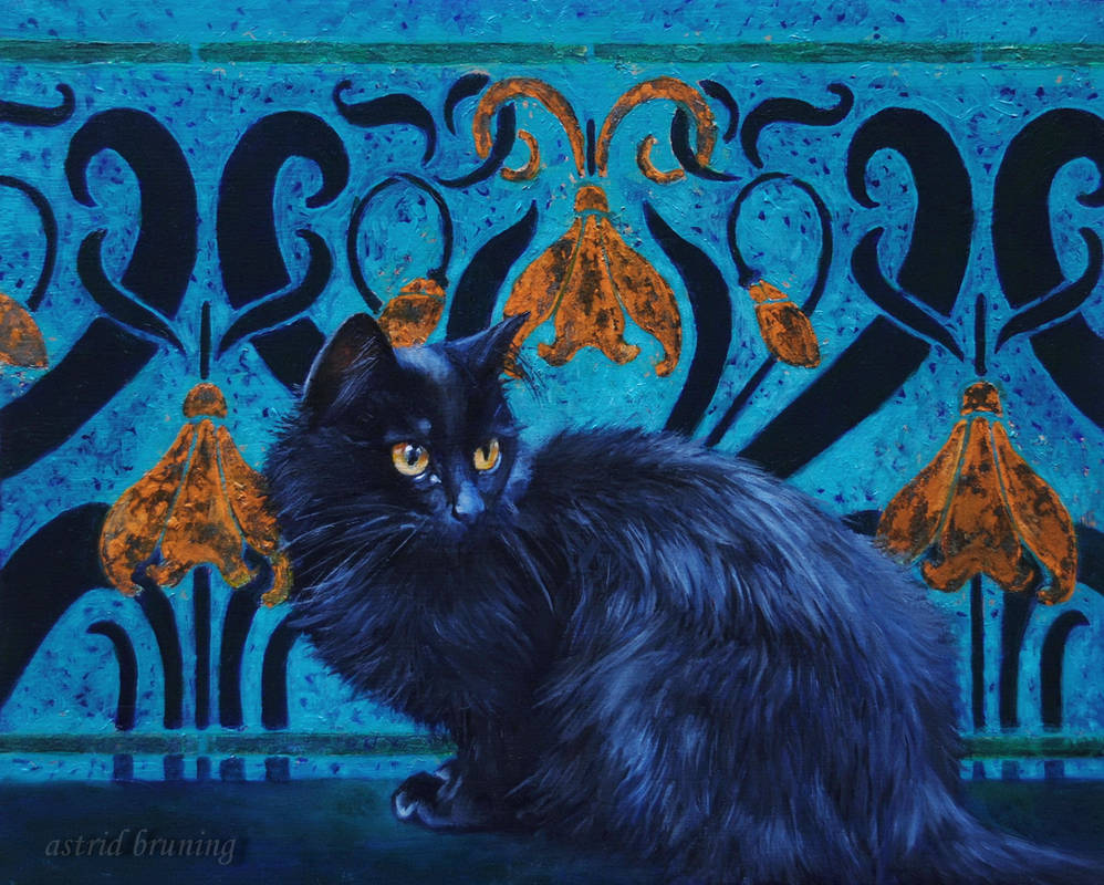 Le Chat Nouveau - Oil Painting by AstridBruning