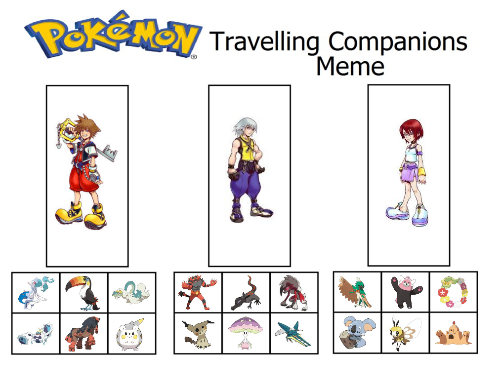 Kingdom Hearts Pokemon Teams