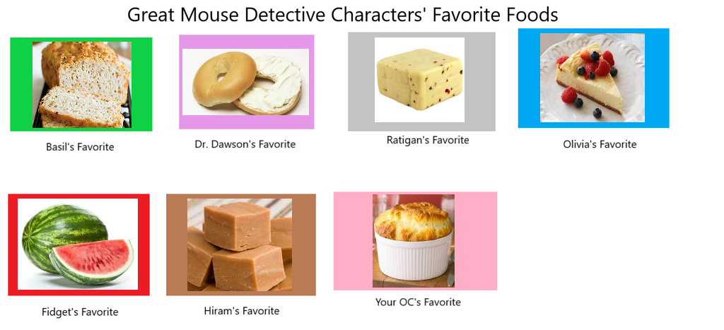 Gmd Characters' Favorite Foods