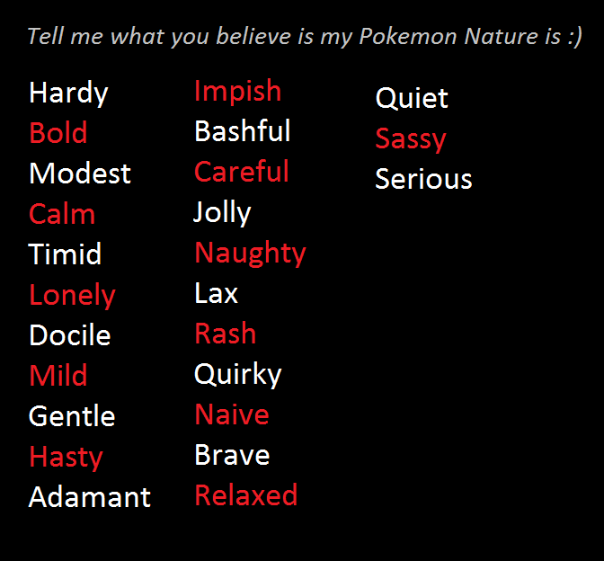 Guide: Pokemon natures for dummies