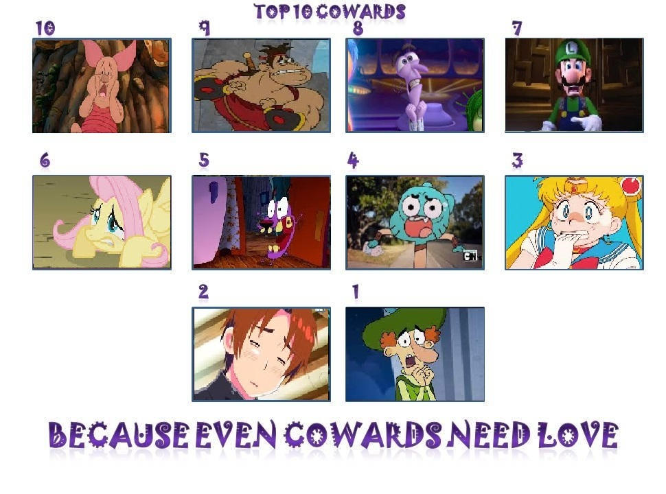 Top 10 Cowards by WanderSong on DeviantArt