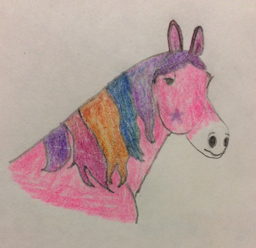 Horse with a Tye Dye Mane
