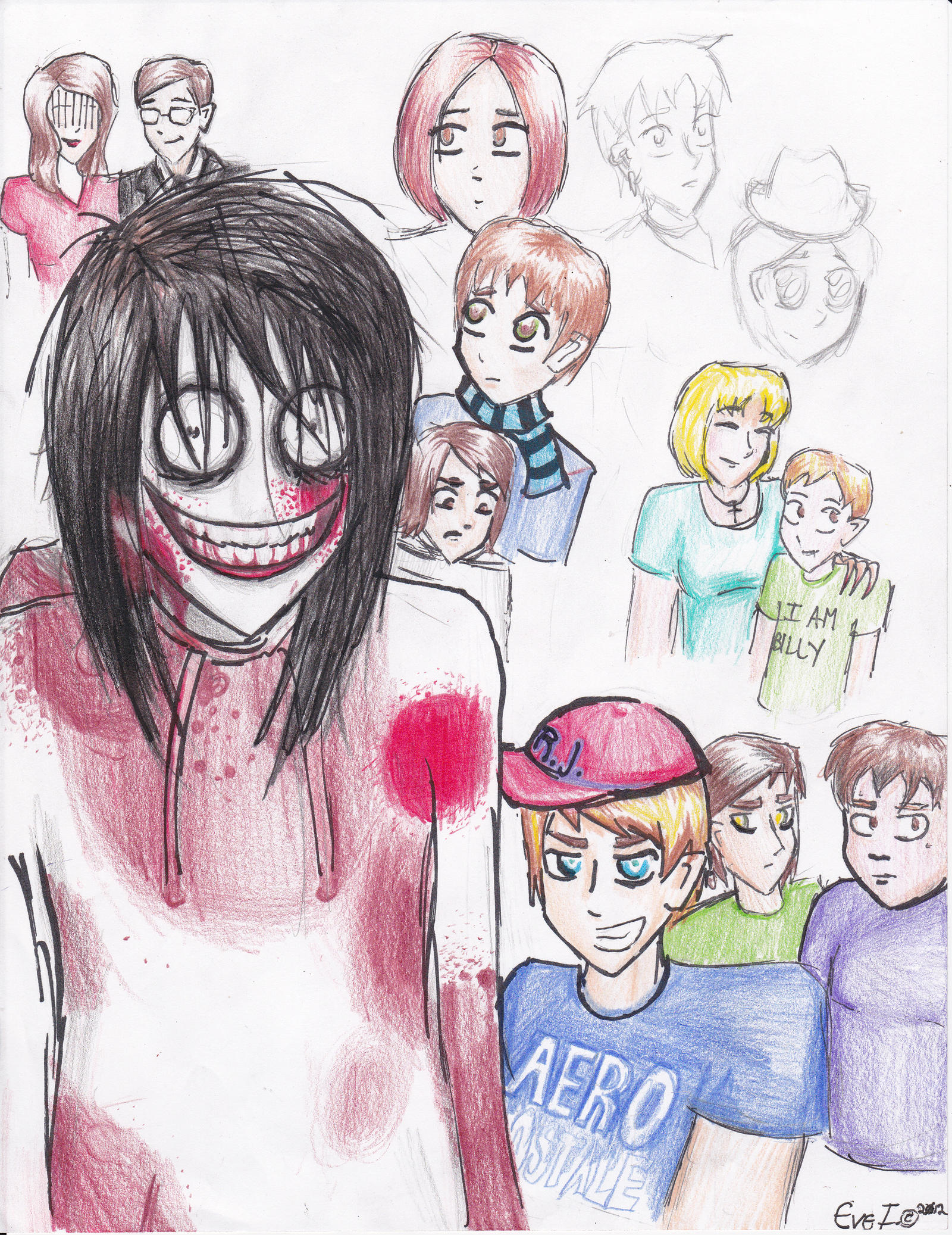 Jeff the Killer- All Character Collage (Unfinished