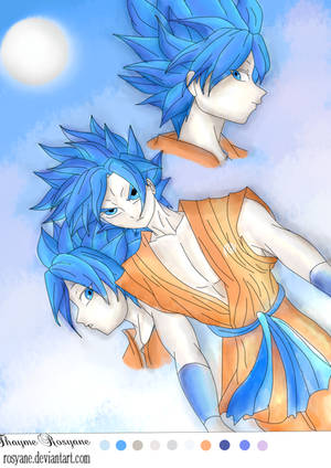 Dragon ball super Goku Blue hair by Rosyane