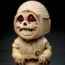 Garbage Pail Kid carved in Ivory with ruby eyes