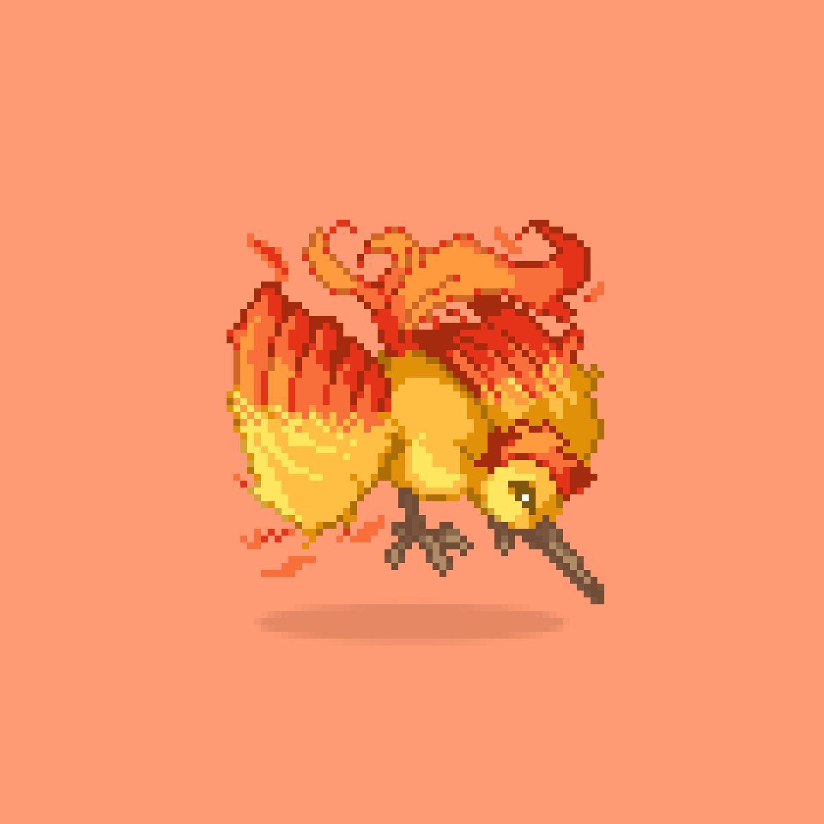 Moltres Pokemon Red Sprite Updated Colour by PixelEightArt on DeviantArt