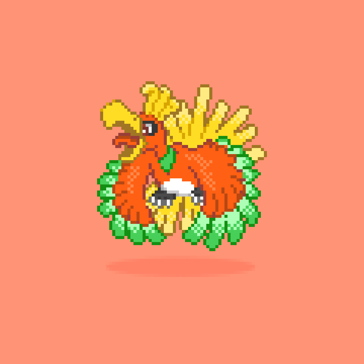 Ho-oh Silver Sprite Colour by PixelEightArt on DeviantArt