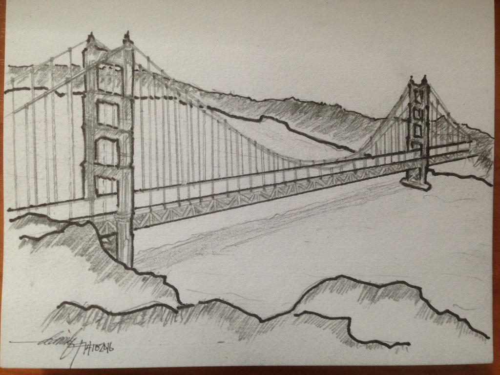 Drawing Golden Gate Bridge By Josiah07 On Deviantart Drawing Golden Gate Bridge By Josiah07 On Deviantart