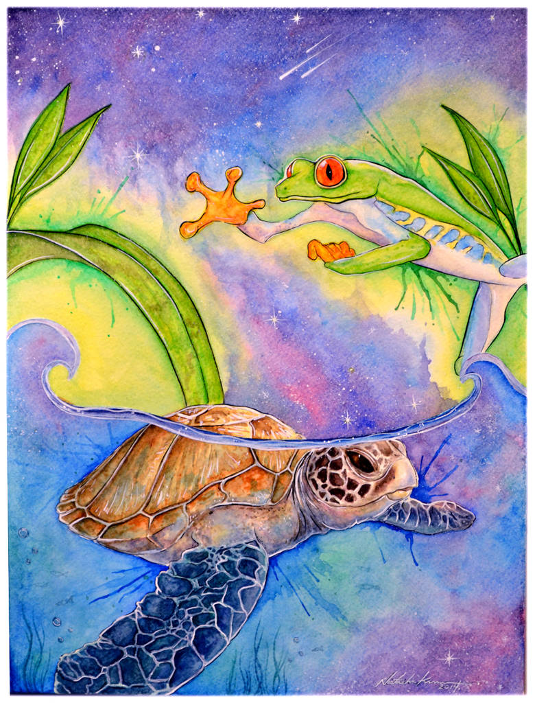 Turtle Frog Deviantart The Turtle and the Frog by kurawr on DeviantArt
