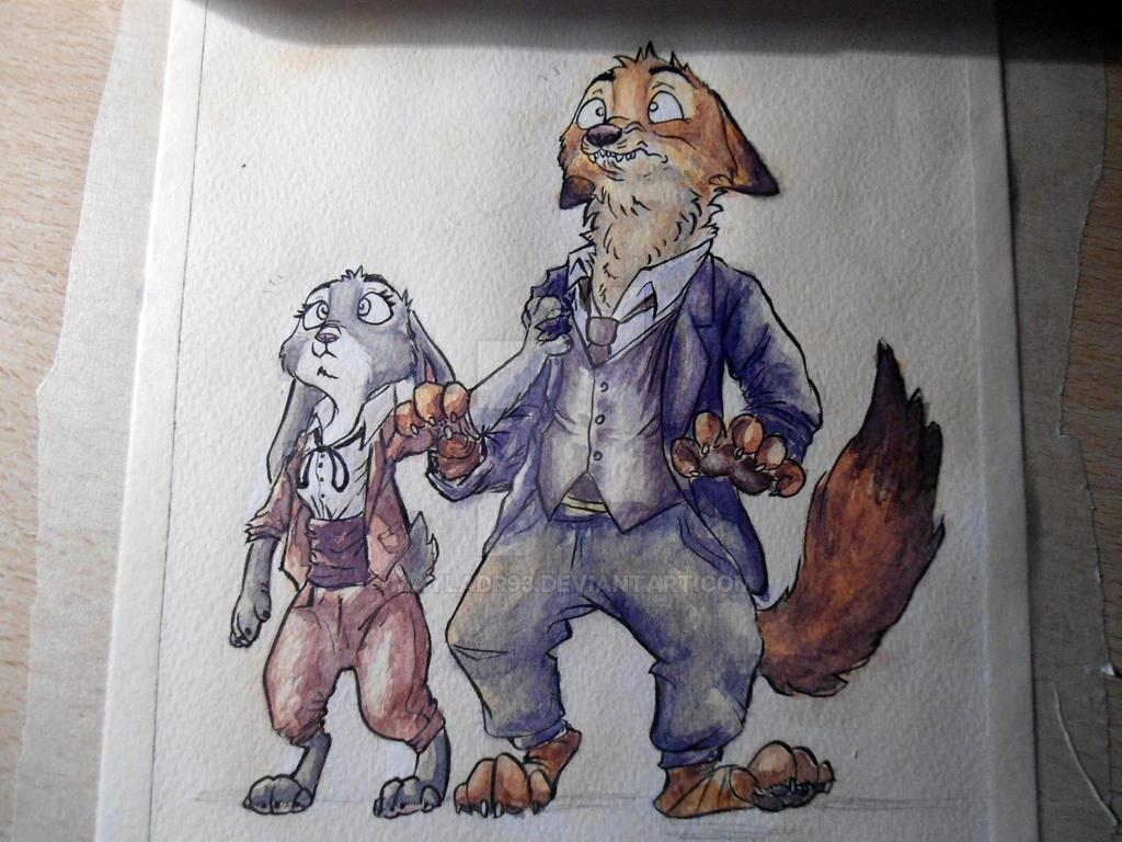 WIP watercolor zootopia oscar by MaylaDR93 on DeviantArt