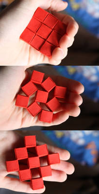 Nine red cubes (Wobbling wall)