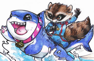 Surfing on a land shark!