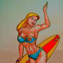 Supergirl and Surfboard