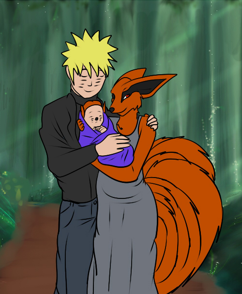 naruto and kyuubi - in color by Drawings-forever on DeviantArt