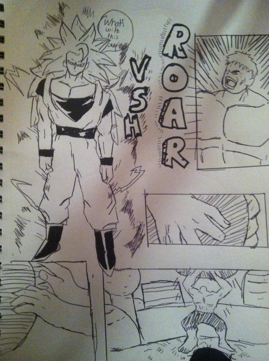 manga frame test: Goku vs Hulk part one