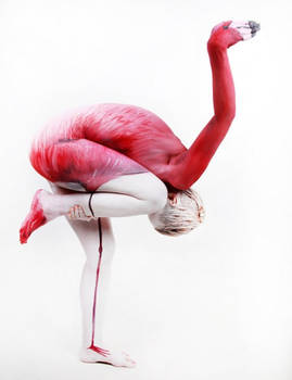 Flamingo Body Painting