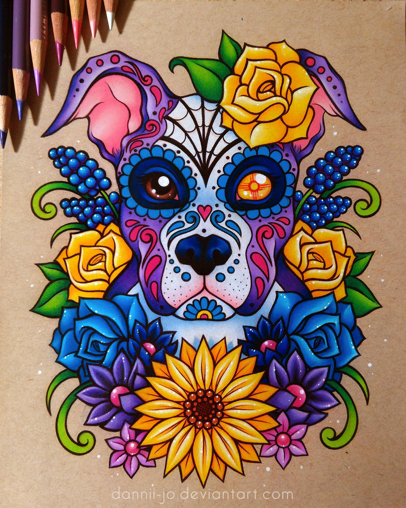 Sugar Skull Puppy - Commission