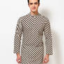 Beige Diagonal Print Kurta