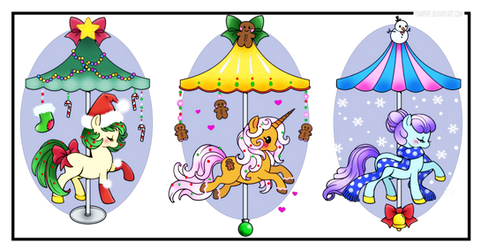 Holiday Carousel Ponies By Yampuff