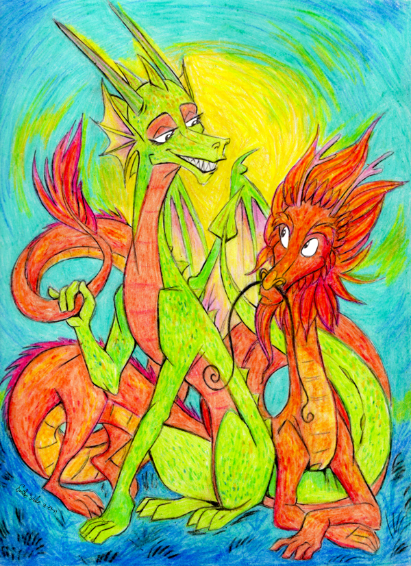 Dragon Couple - Crayon