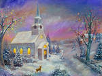 Wintery Church by dashinvaine